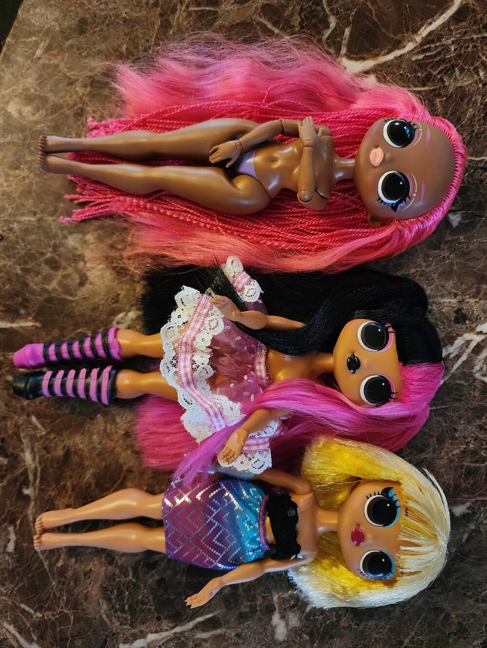 LOL Surprise Dolls Set - Pink, Black & Yellow Hair Fashion Toys
